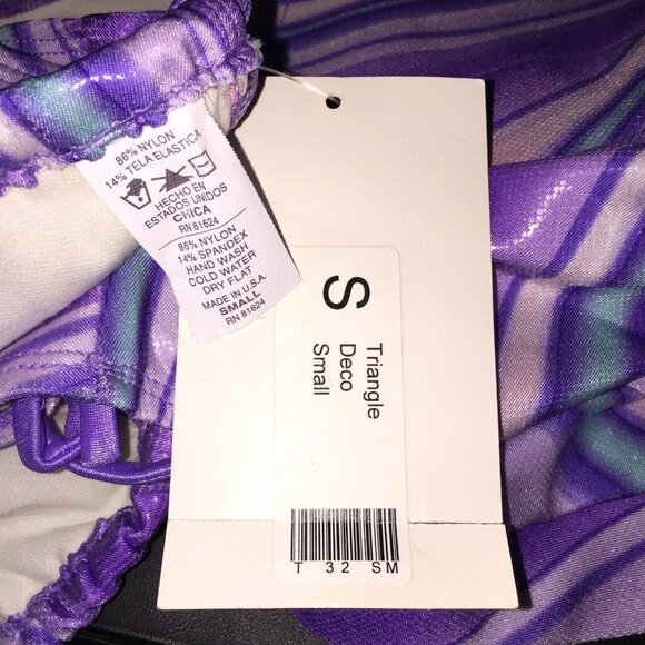 Chica Rica Bikini Swimsuit Triangle Deco Top & Bottom - Picture 6 of 7